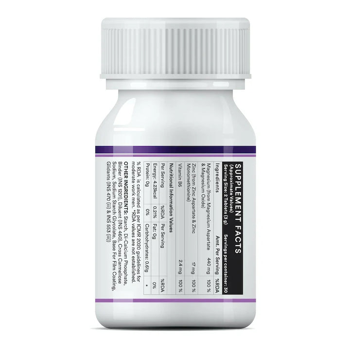 INLIFE ZMA- Zinc Magnesium Aspartate and Vitamin B6 Supplement
