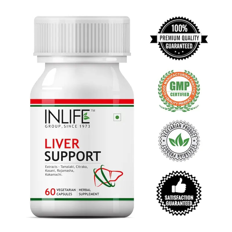 INLIFE Liver Support Supplement with Ayurvedic Herbs | Tamalaki, Citraka, Rajamasha, Kasanai, Kakamachi | Supports Healthy Liver Function for Men & Women