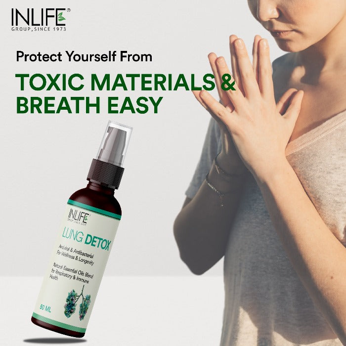 INLIFE Lung Detox Ayurvedic Essential Oils Blend, Breathe Easy Respiratory,
