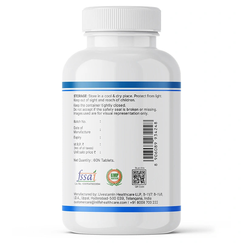 Inlife 5X Magnesium Complex 2000mg with Zinc, Vitamin C, D3, B12 Veg.Tablets