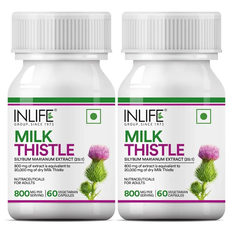 INLIFE Milk Thistle Extract 800mg (Per Serving) | 80% Silymarin Liver Support Supplement