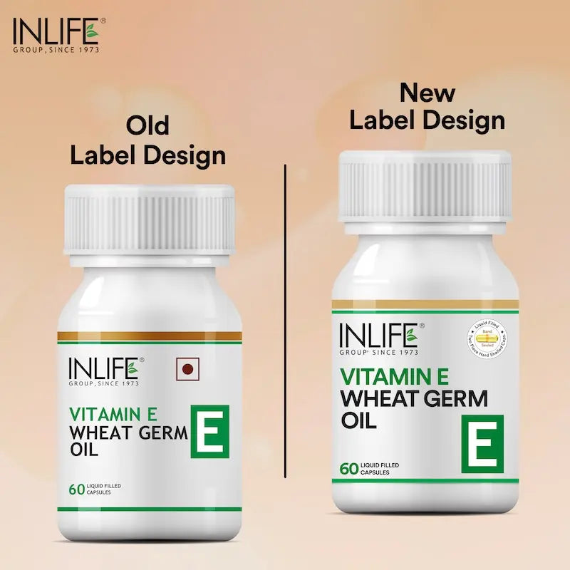 Inlife Vitamin E 400 IU with Wheat Germ Oil Supplement - 60 Liquid Filled Capsules