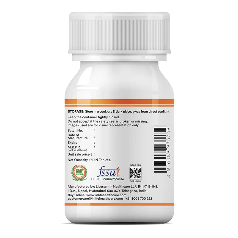 INLIFE Turmeric Curcumin Supplement with Ginger & Black Pepper | Vegetarian Tablets