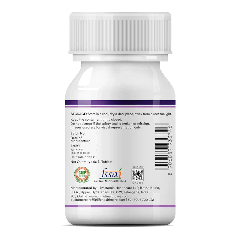 INLIFE ZMA- Zinc Magnesium Aspartate and Vitamin B6 Supplement