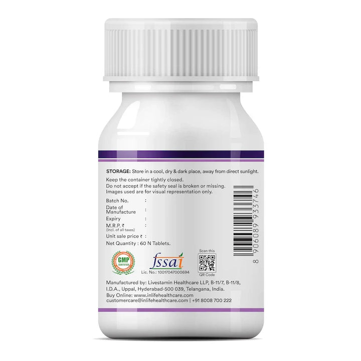 INLIFE ZMA- Zinc Magnesium Aspartate and Vitamin B6 Supplement