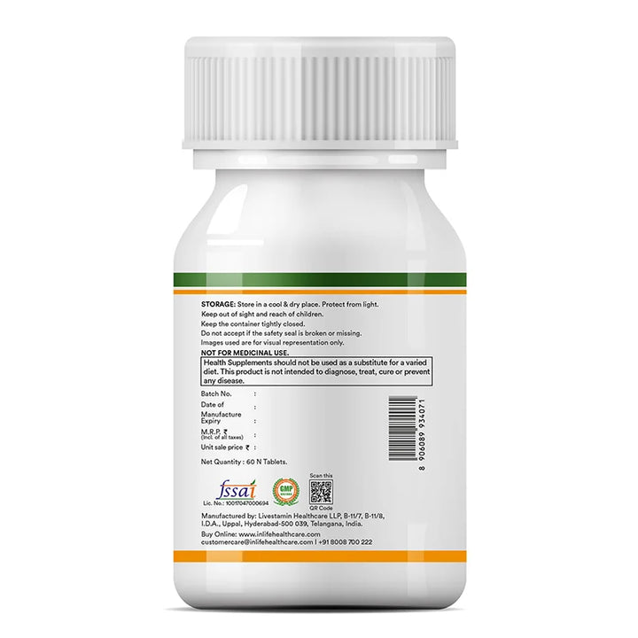 INLIFE Calcium Magnesium Zinc Vitamin D K2 Folic Acid & B12 Supplement