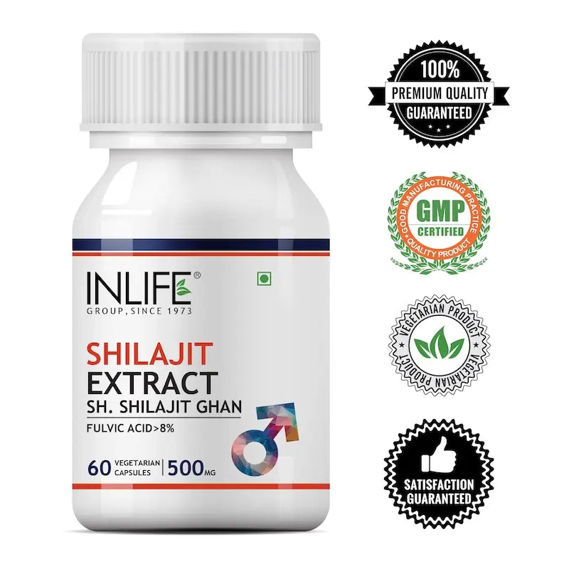 INLIFE Pure Shilajit Extract Supplement for Men | Strength and Stamina, 500mg