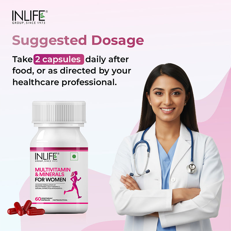 INLIFE Multivitamins & Minerals Antioxidants for Women Daily Formula Vitamins Supplement
