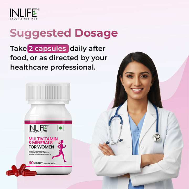INLIFE Multivitamins & Minerals Antioxidants for Women Daily Formula Vitamins Supplement
