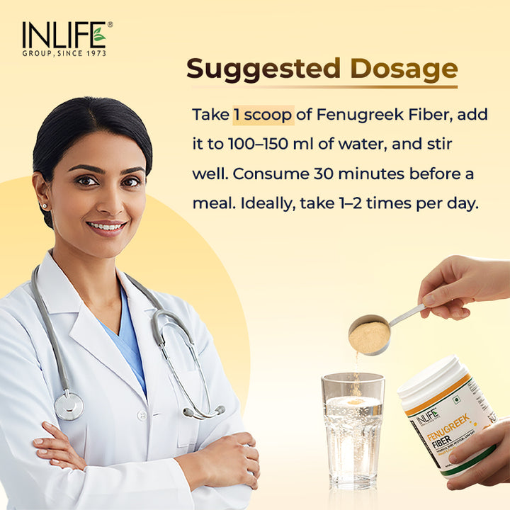 INLIFE Fenugreek Fiber Powder | Refreshing Orange Flavor-150g&nbsp;