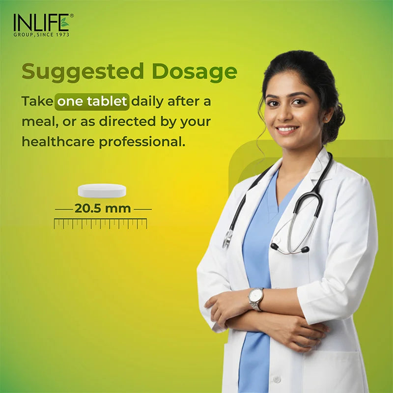 INLIFE Calcium Magnesium Zinc Vitamin D K2 Folic Acid & B12 Supplement