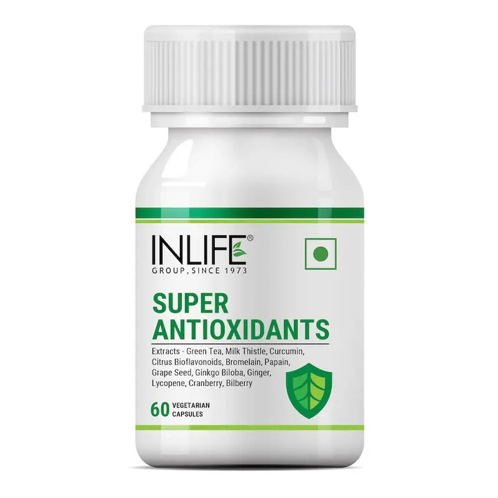 INLIFE Super Antioxidant Supplement | Milk Thistle, Curcumin, Ginkgo Biloba, Cranberry and more