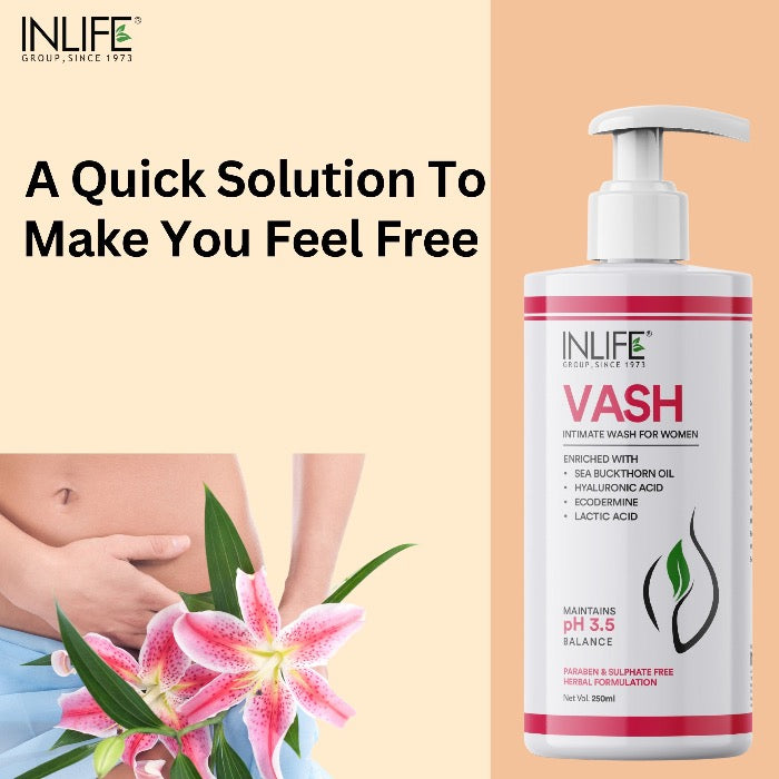 INLIFE Vaginal Wash for Feminine Personal Hygiene Cleansing Intimate Care, 250ml