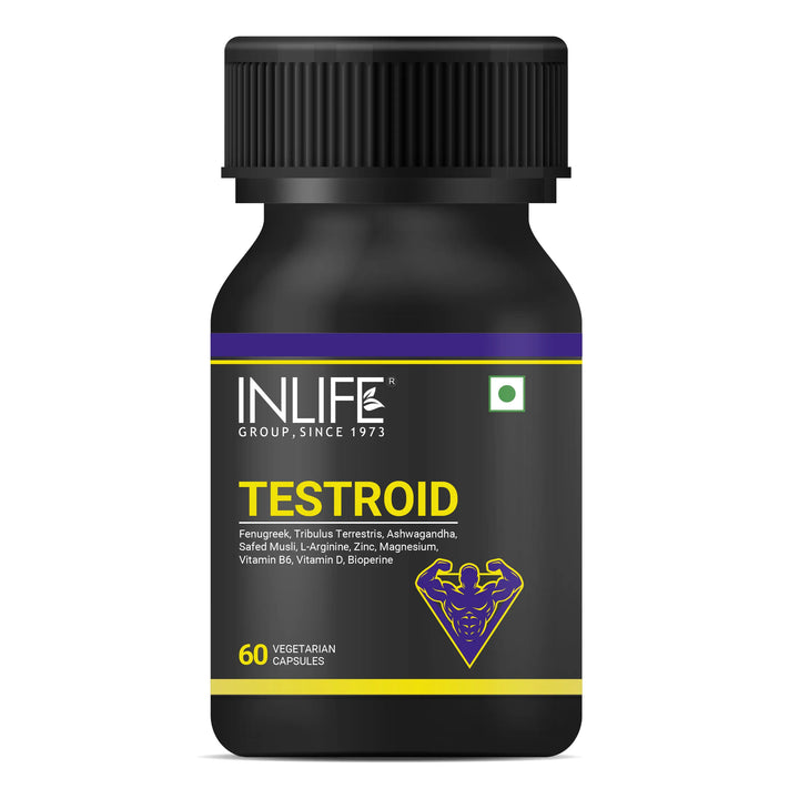 INLIFE Testroid Testosterone Support Supplement for Men | Energy & Stamina