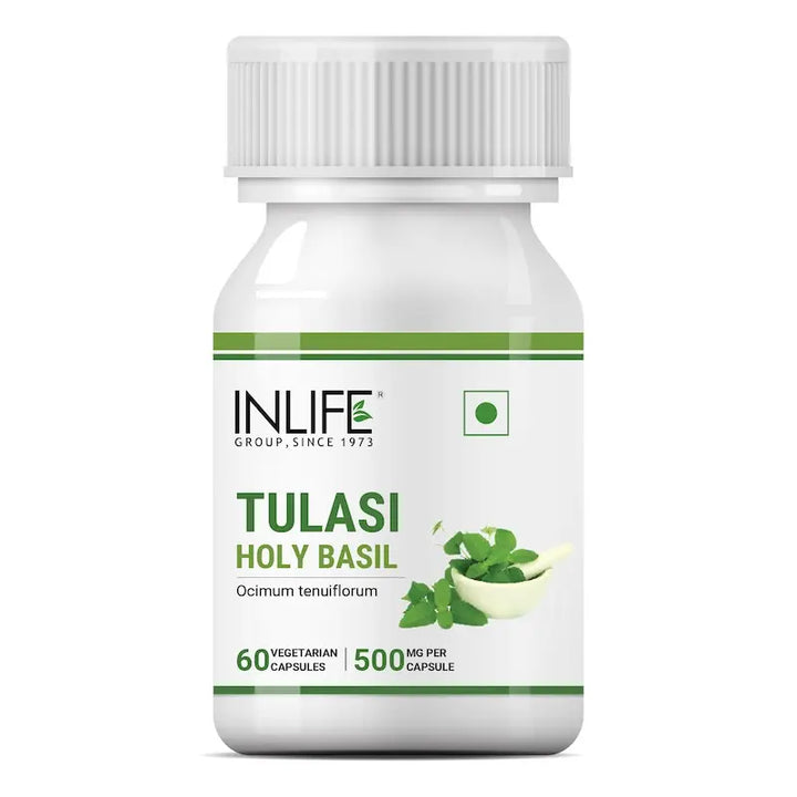 INLIFE Tulsi (Tulasi) Extract Holy Basil Supplement, 500mg