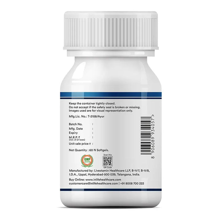 INLIFE Pure Himalayan Shilajit Resin 500mg Softgels