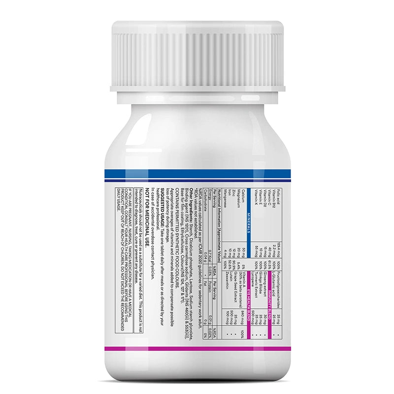 INLIFE Multivitamin Tablets For Men & Women with Ginseng & Prebiotic Probiotic | Multivitamin Supplement with Vitamin B12, C, D, E, Zinc & Biotin Nutrition Tablet