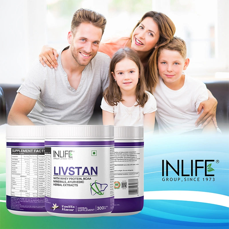 INLIFE Livstan Liver Support Supplement, Whey Protein Powder with Ayurvedic Herbs - 300 grams (Vanilla)