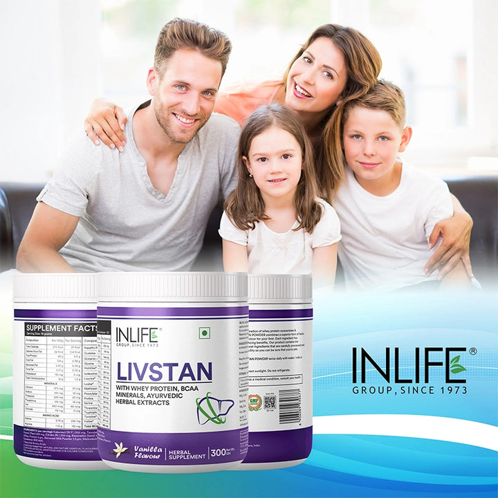 INLIFE Livstan Liver Support Supplement, Whey Protein Powder with Ayurvedic Herbs - 300 grams (Vanilla)