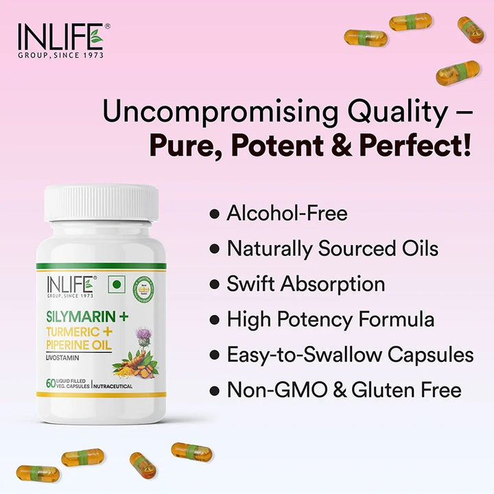 INLIFE Silymarin Oil with Turmeric & Piperine Supplement