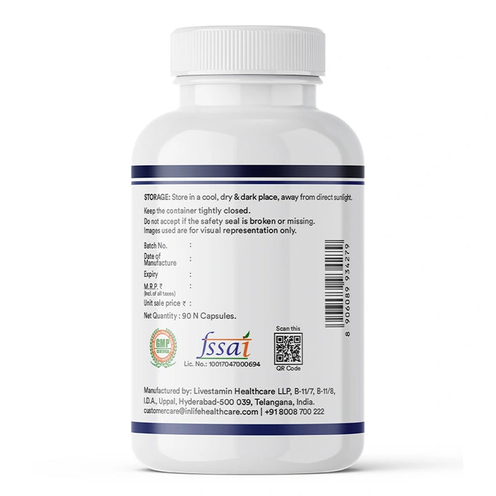 Inlife Magnesium L-Threonate-Capsules, High-Absorption Magnesium , Veg. Capsules