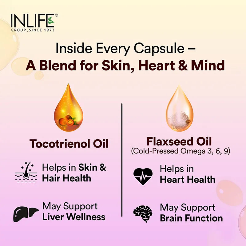 INLIFE Tocotrienol Oil with Flaxseed Oil Supplement