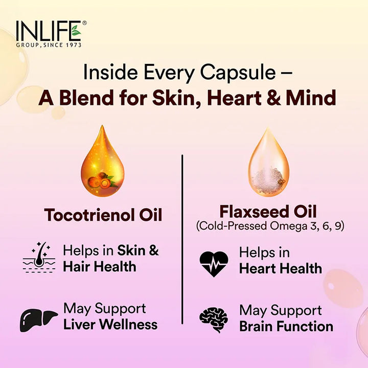 INLIFE Tocotrienol Oil with Flaxseed Oil Supplement