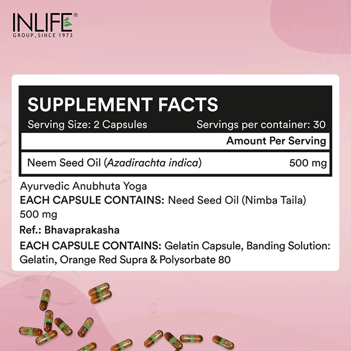 INLIFE Vaginal Hygiene Support with Neem Seed Oil | Capsules
