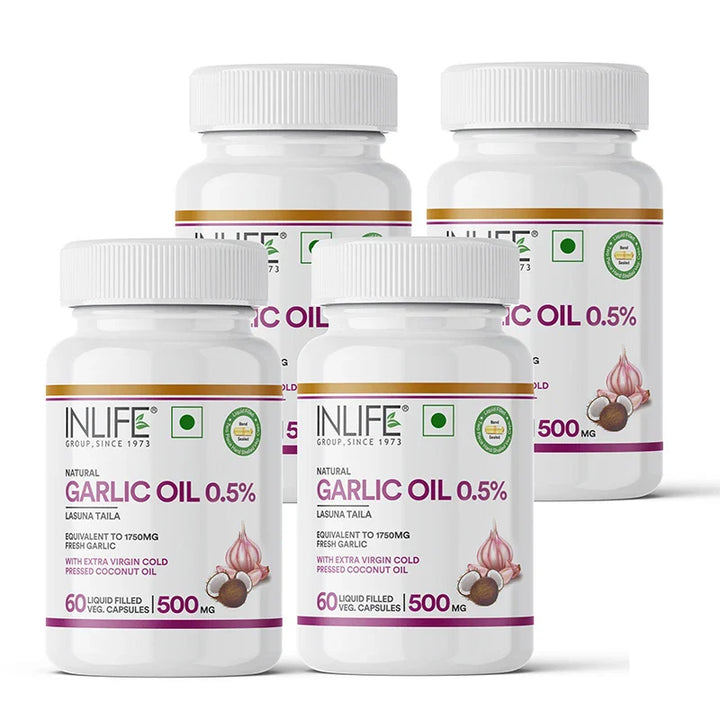 INLIFE Garlic Oil with Cold Pressed Coconut Oil Supplement
