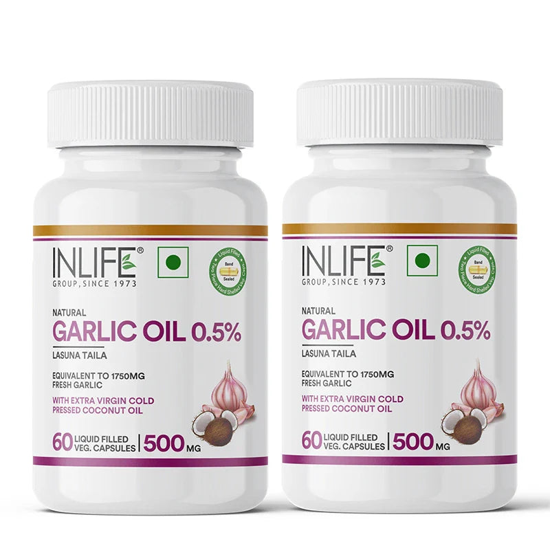 INLIFE Garlic Oil with Cold Pressed Coconut Oil Supplement