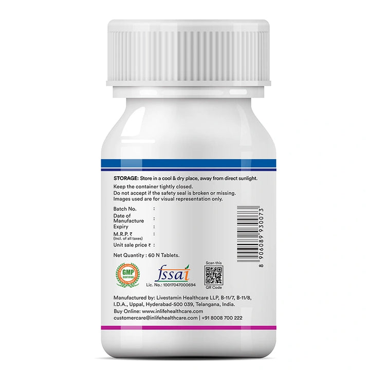 INLIFE Multivitamin Tablets For Men & Women with Ginseng & Prebiotic Probiotic | Multivitamin Supplement with Vitamin B12, C, D, E, Zinc & Biotin Nutrition Tablet