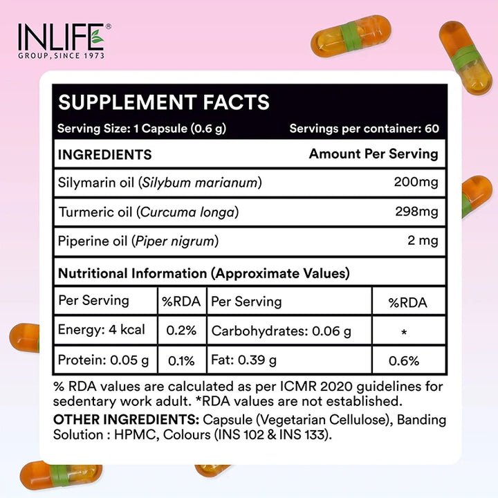 INLIFE Silymarin Oil with Turmeric & Piperine Supplement