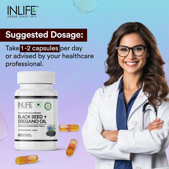 INLIFE Black Seed Oil with Oregano Oil Supplement