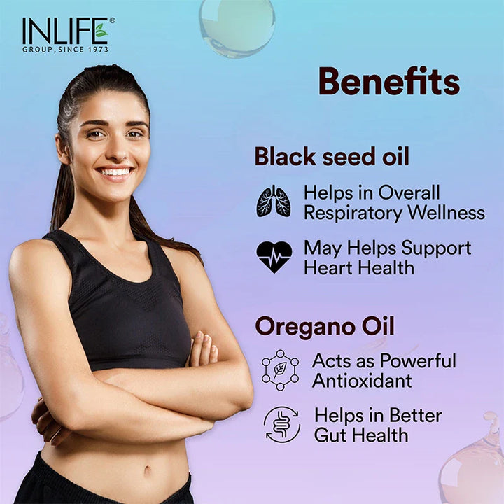 INLIFE Black Seed Oil with Oregano Oil Supplement