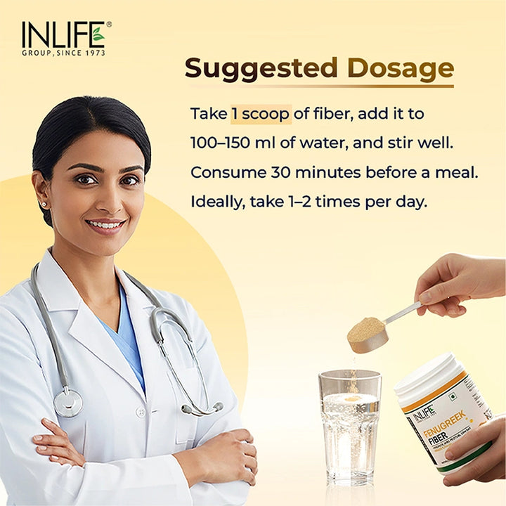 INLIFE Fenugreek Fiber Powder | Refreshing Orange Flavor-150g&nbsp;