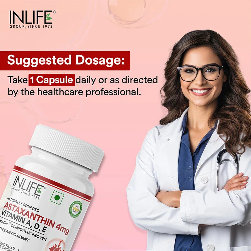 INLIFE AstaZine® Astaxanthin with Vitamins A, D3 & E Supplement