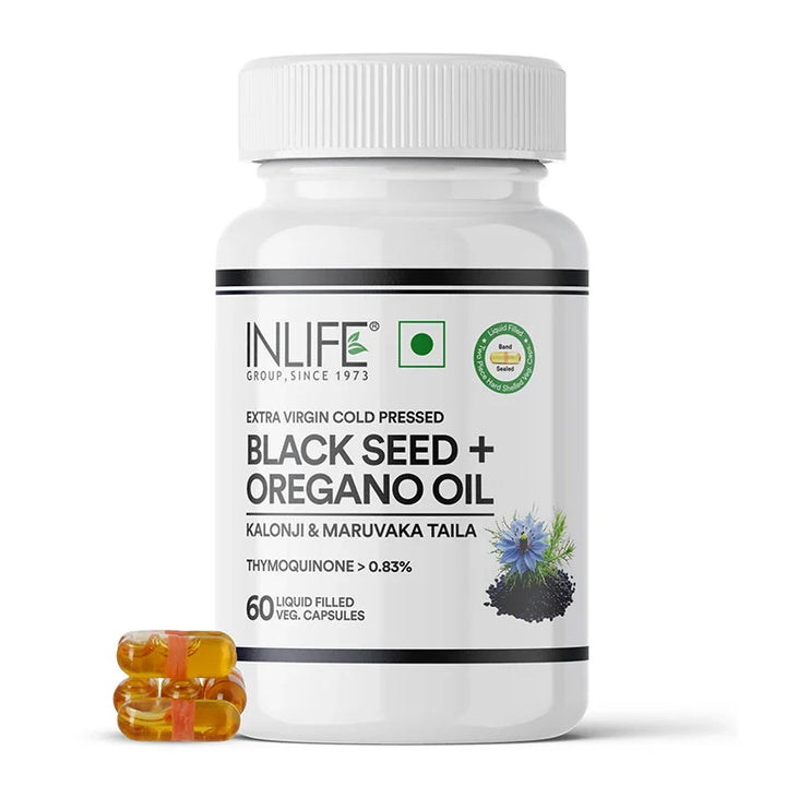 INLIFE Black Seed Oil with Oregano Oil Supplement