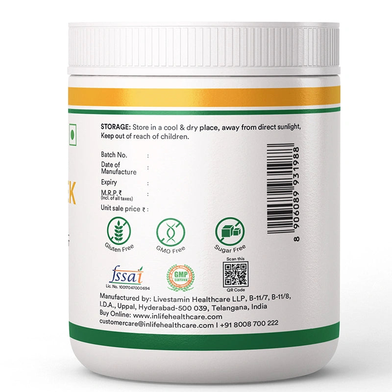 INLIFE Fenugreek Fiber Powder | Refreshing Orange Flavor-150g&nbsp;