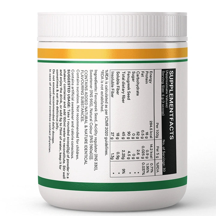 INLIFE Fenugreek Fiber Powder | Refreshing Orange Flavor-150g&nbsp;