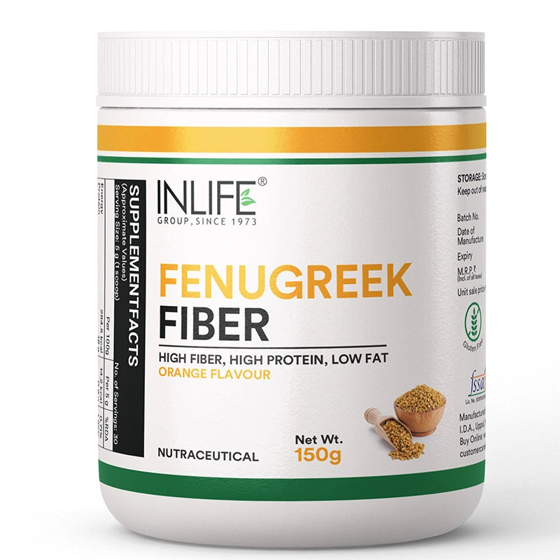 INLIFE Fenugreek Fiber Powder | Refreshing Orange Flavor-150g&nbsp;