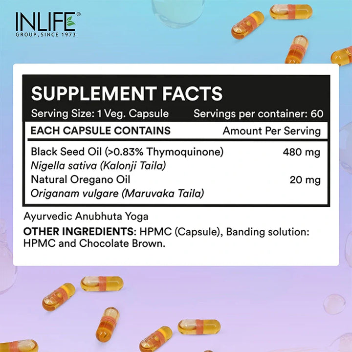 INLIFE Black Seed Oil with Oregano Oil Supplement