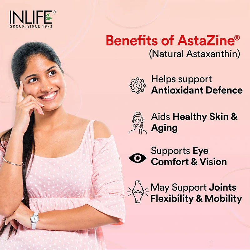 INLIFE AstaZine® Astaxanthin with Vitamins A, D3 & E Supplement