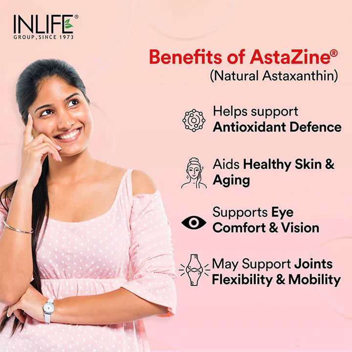 INLIFE AstaZine® Astaxanthin with Vitamins A, D3 & E Supplement