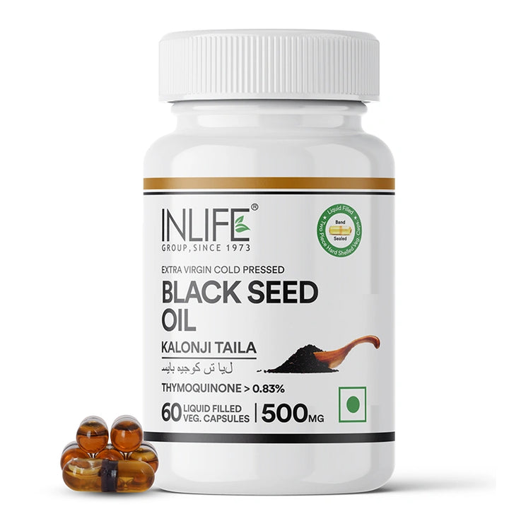 INLIFE Black Seed Oil Extra Virgin Cold Pressed, 500 mg