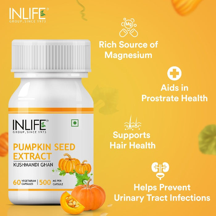 INLIFE Pumpkin Seed Extract Supplement, 500 mg