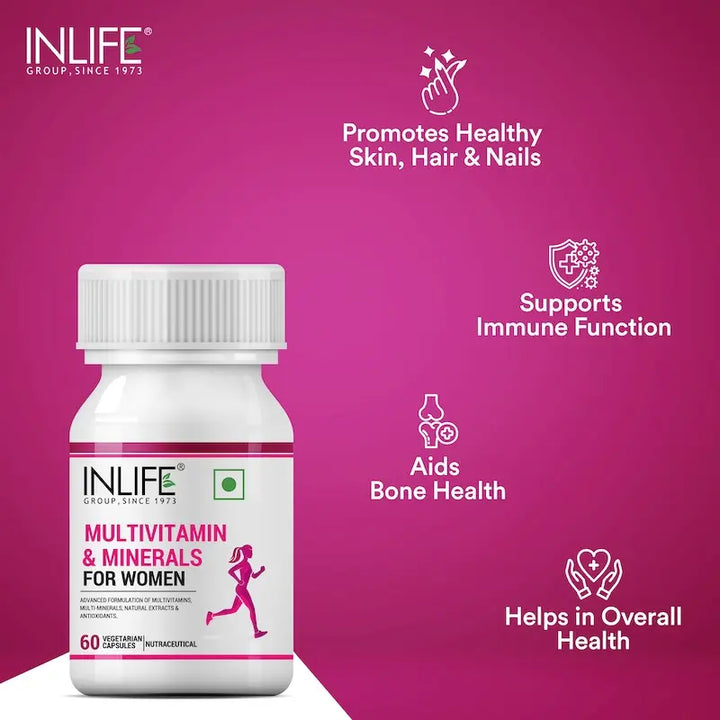 INLIFE Multivitamins & Minerals Antioxidants for Women Daily Formula Vitamins Supplement