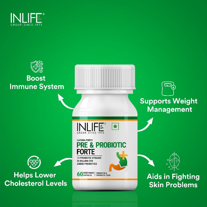 INLIFE Probiotics Forte Supplement 25 Billion CFU with 14 Strains