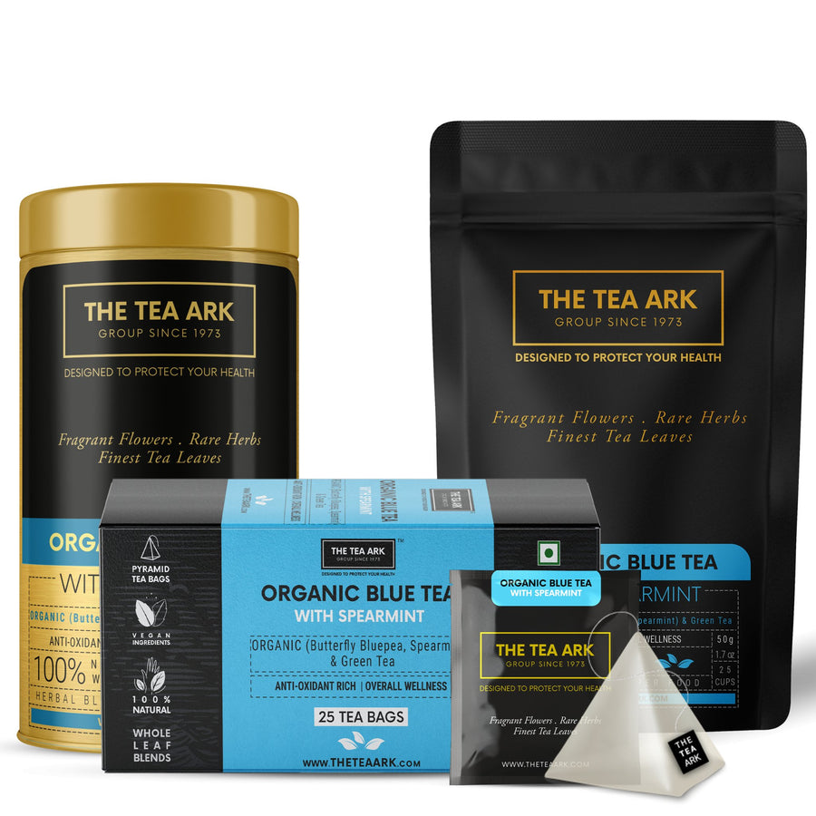 Blue Tea, Spearmint Green Tea, for Weight & Stress Management - INLIFE Healthcare (International)
