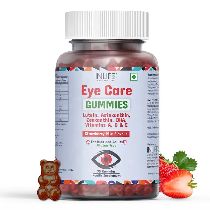 INLIFE Eye Care Supplement for Kids and Adults (Strawberry)