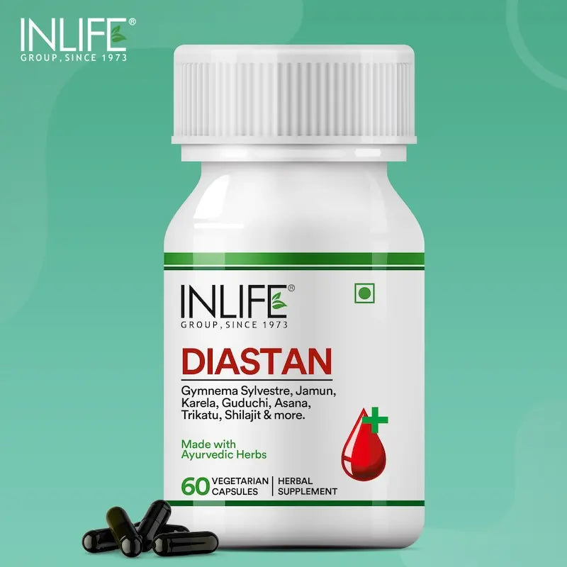 INLIFE Diastan Diabetes Care Ayurvedic Supplement - 60 Vegetarian Capsules